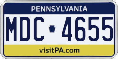 PA license plate MDC4655