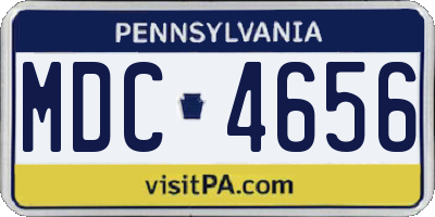 PA license plate MDC4656