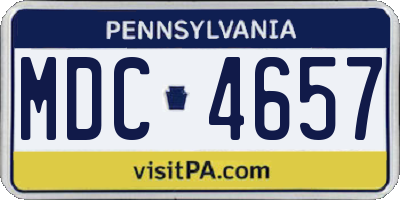PA license plate MDC4657