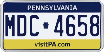 PA license plate MDC4658