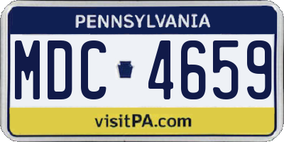 PA license plate MDC4659
