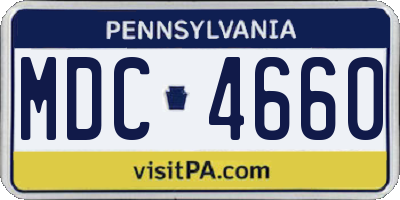 PA license plate MDC4660