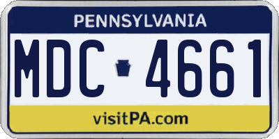 PA license plate MDC4661