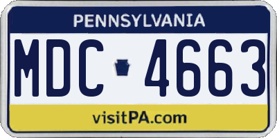 PA license plate MDC4663