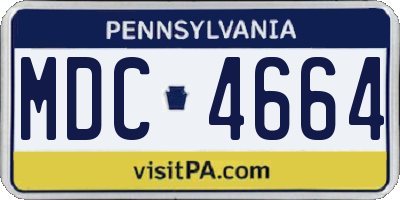 PA license plate MDC4664