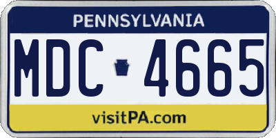 PA license plate MDC4665