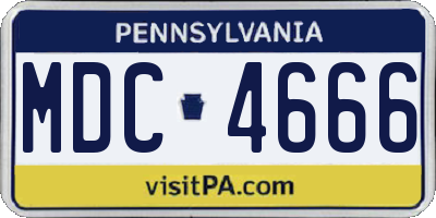 PA license plate MDC4666