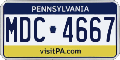PA license plate MDC4667