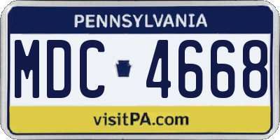 PA license plate MDC4668