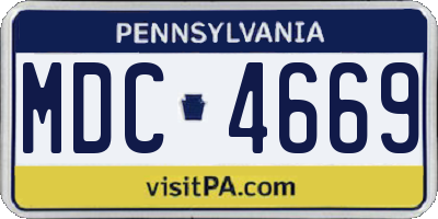 PA license plate MDC4669