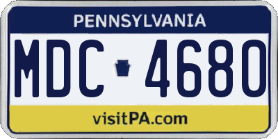 PA license plate MDC4680