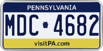 PA license plate MDC4682