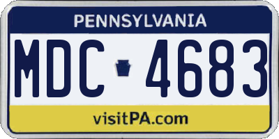 PA license plate MDC4683
