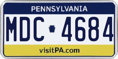 PA license plate MDC4684