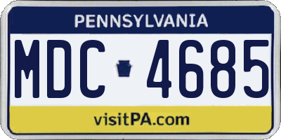 PA license plate MDC4685