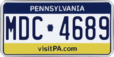 PA license plate MDC4689