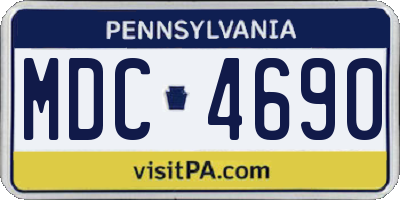 PA license plate MDC4690