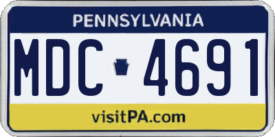 PA license plate MDC4691