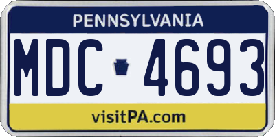 PA license plate MDC4693