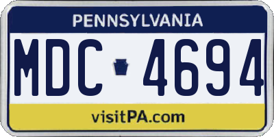PA license plate MDC4694