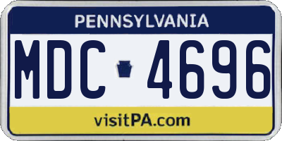 PA license plate MDC4696