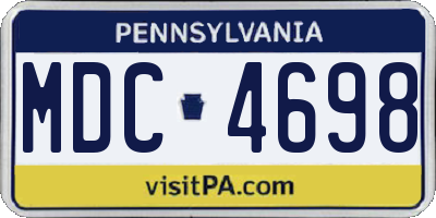 PA license plate MDC4698
