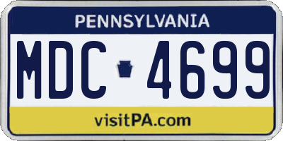 PA license plate MDC4699