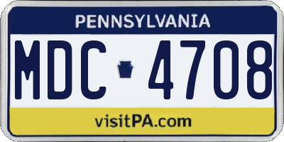 PA license plate MDC4708