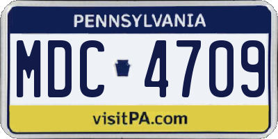 PA license plate MDC4709
