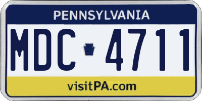 PA license plate MDC4711