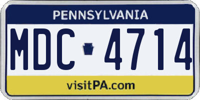 PA license plate MDC4714