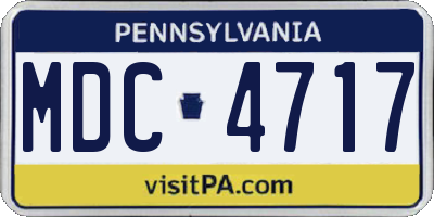 PA license plate MDC4717