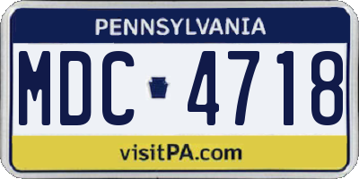 PA license plate MDC4718