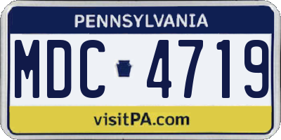 PA license plate MDC4719