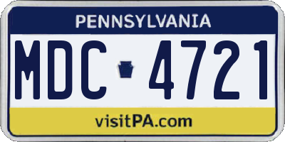 PA license plate MDC4721