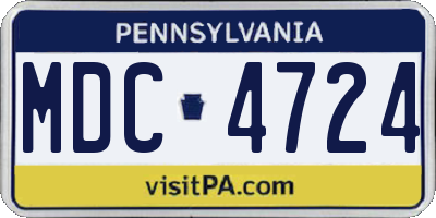 PA license plate MDC4724