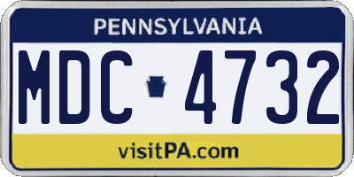 PA license plate MDC4732