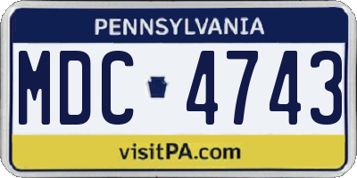 PA license plate MDC4743