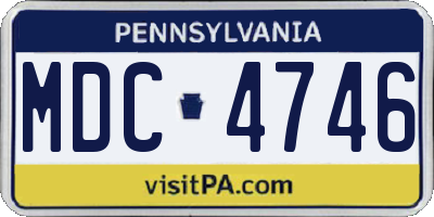 PA license plate MDC4746