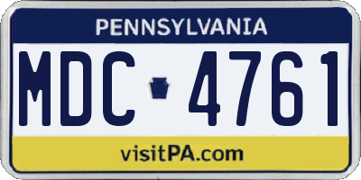 PA license plate MDC4761