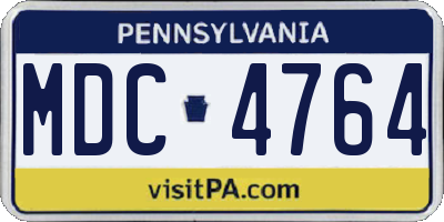 PA license plate MDC4764