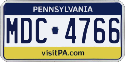 PA license plate MDC4766
