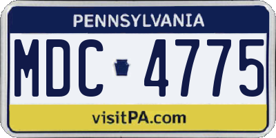 PA license plate MDC4775