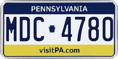 PA license plate MDC4780