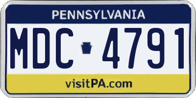 PA license plate MDC4791