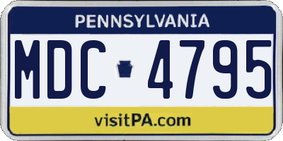 PA license plate MDC4795
