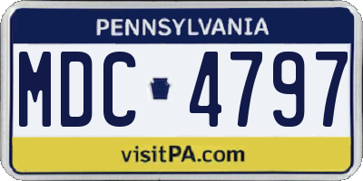 PA license plate MDC4797