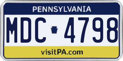 PA license plate MDC4798
