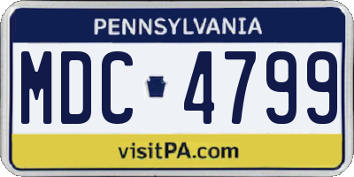 PA license plate MDC4799