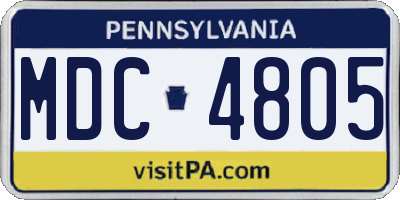 PA license plate MDC4805